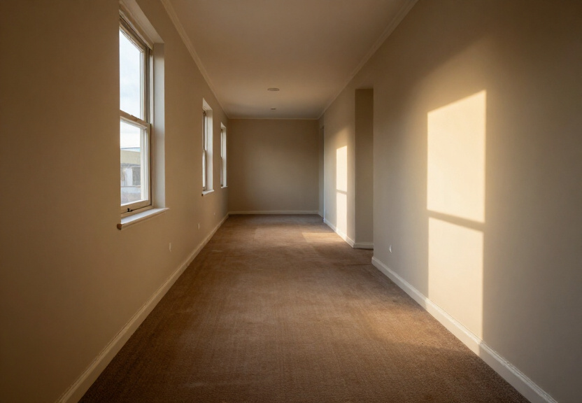 Same St Clair living room after water extraction and drying, fully restored