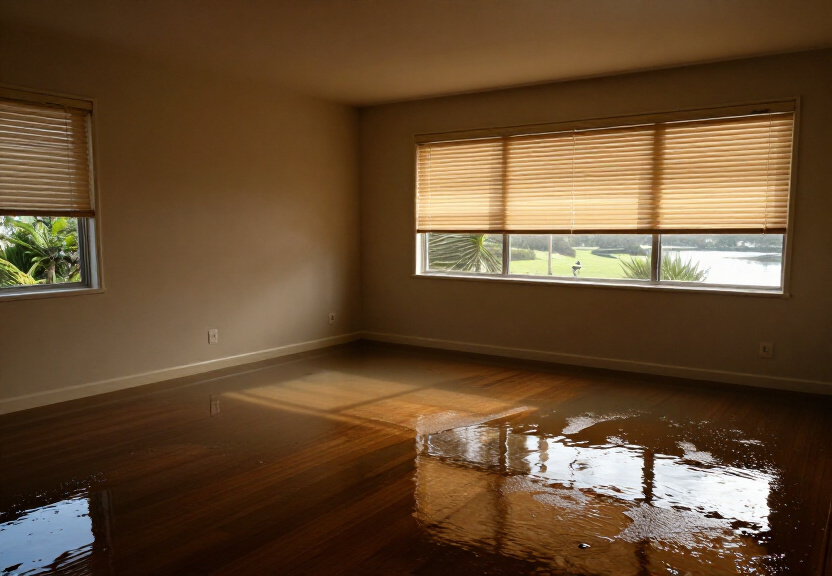 Waterlogged subfloor in a St Clair property with visible moisture damage
