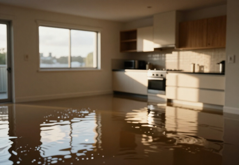 Flooded basement in St Clair before water extraction